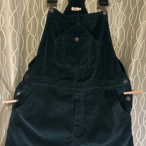 Faherty XL corduroy overalls forest green skirtalls preppy school